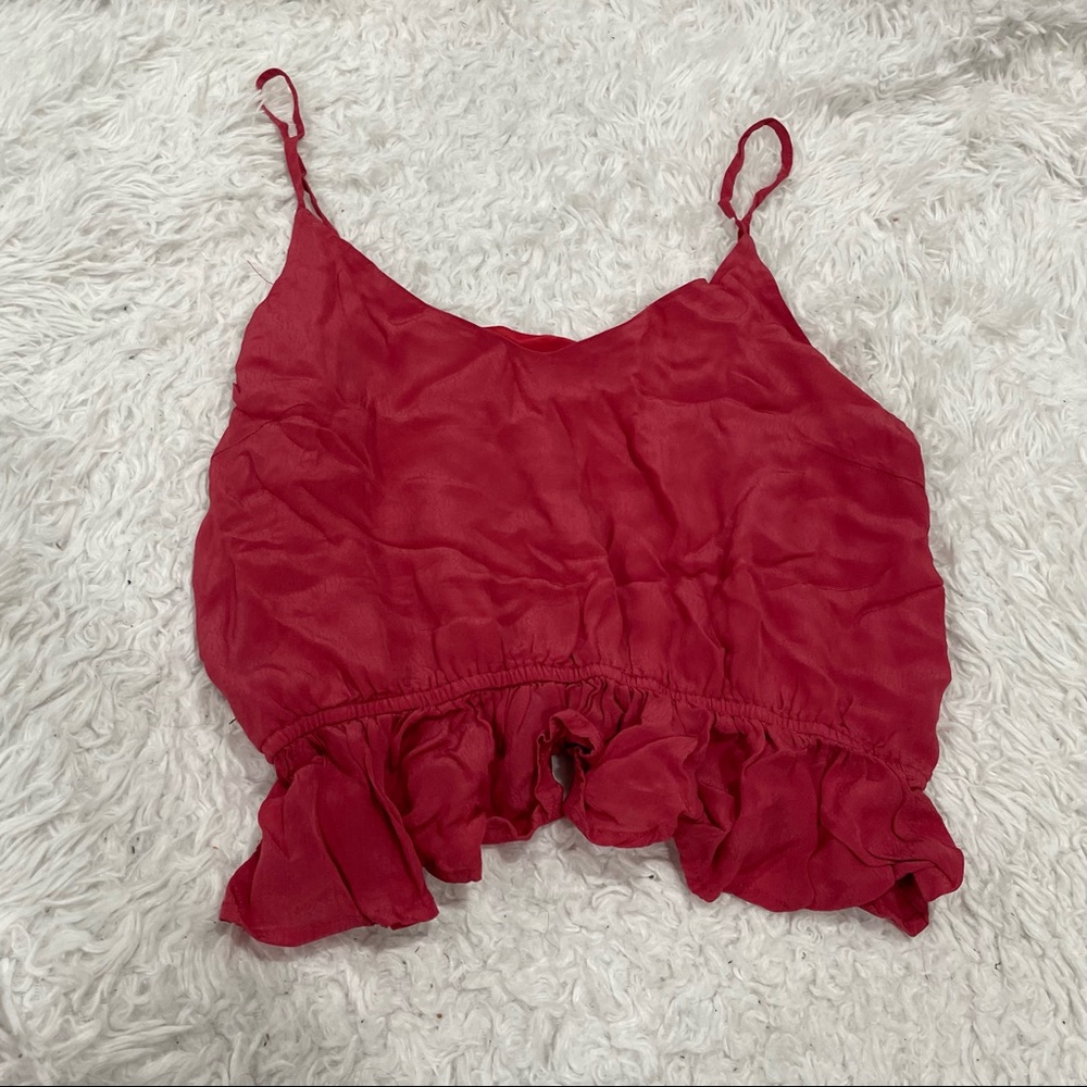 NWOT Grade & Gather satin large ruffle tank